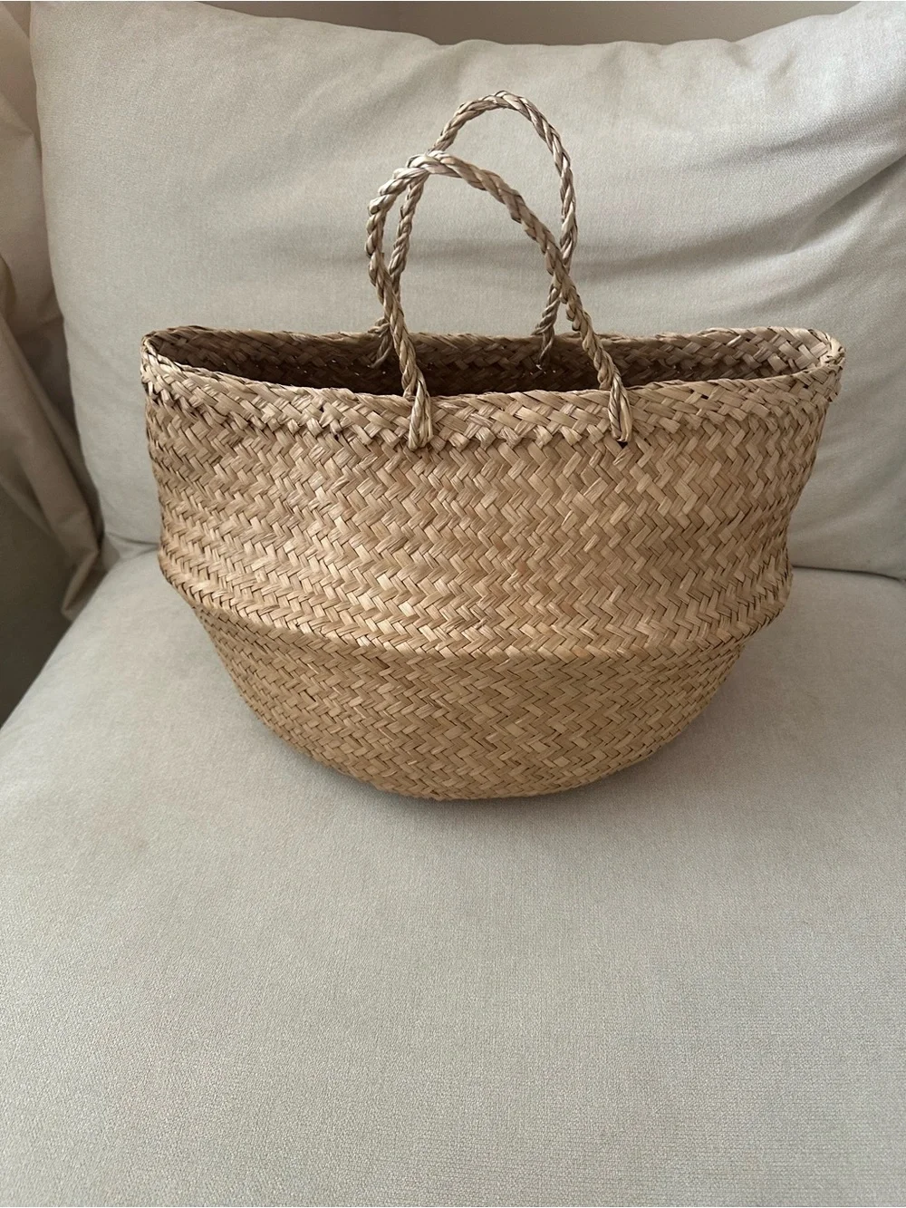 Natural Woven Straw Tote Bag - Neutral